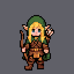 Elf archer: walk down